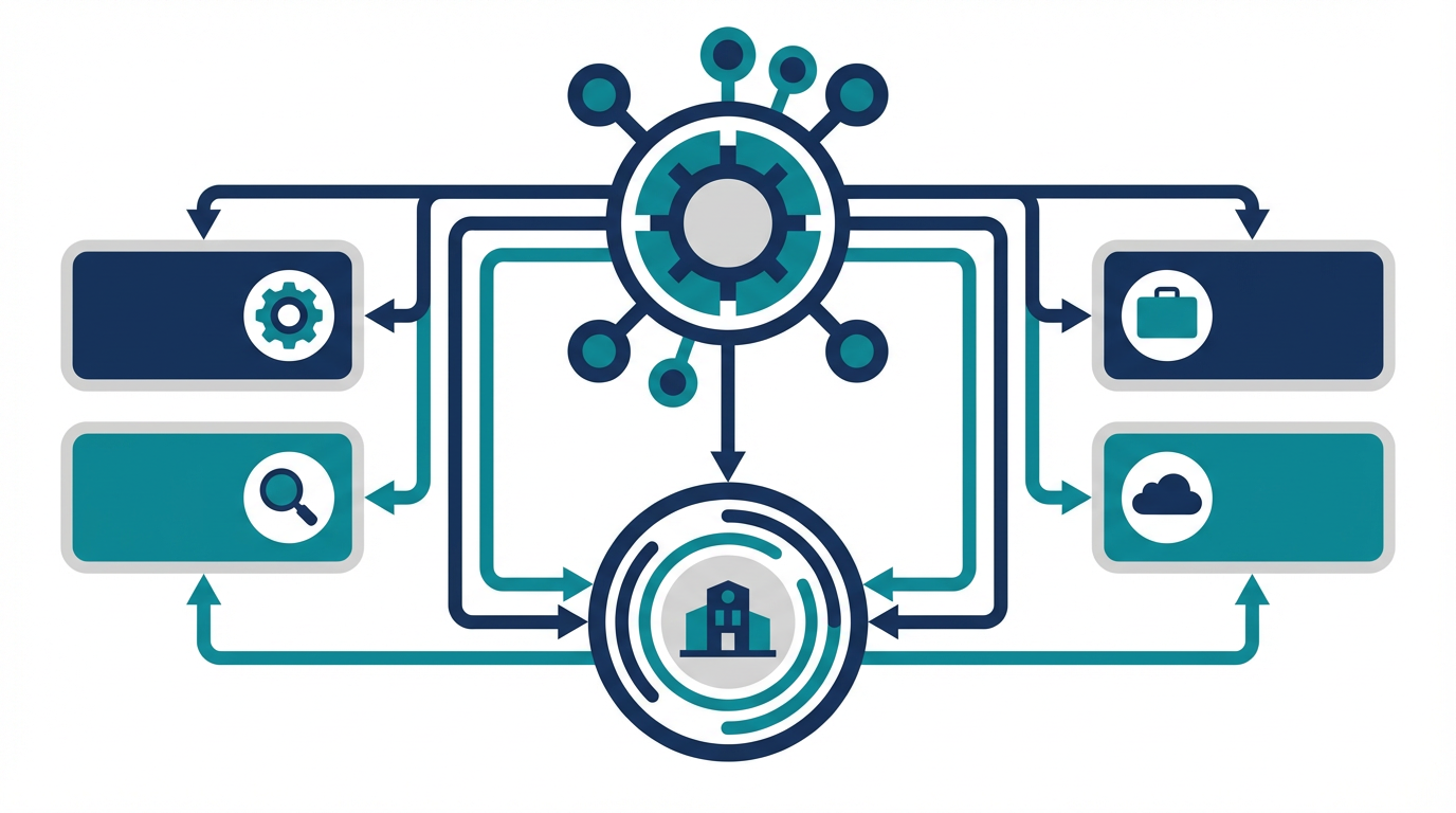 AIガバナンス委員会と事務局の役割分担を、法務、情シス、事業部、経営企画の関係で整理した図