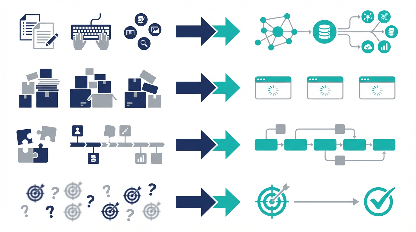 AIネイティブCRM比較で、柔軟設計型とGoogle Workspace一体型と既存スイート拡張型を整理した図