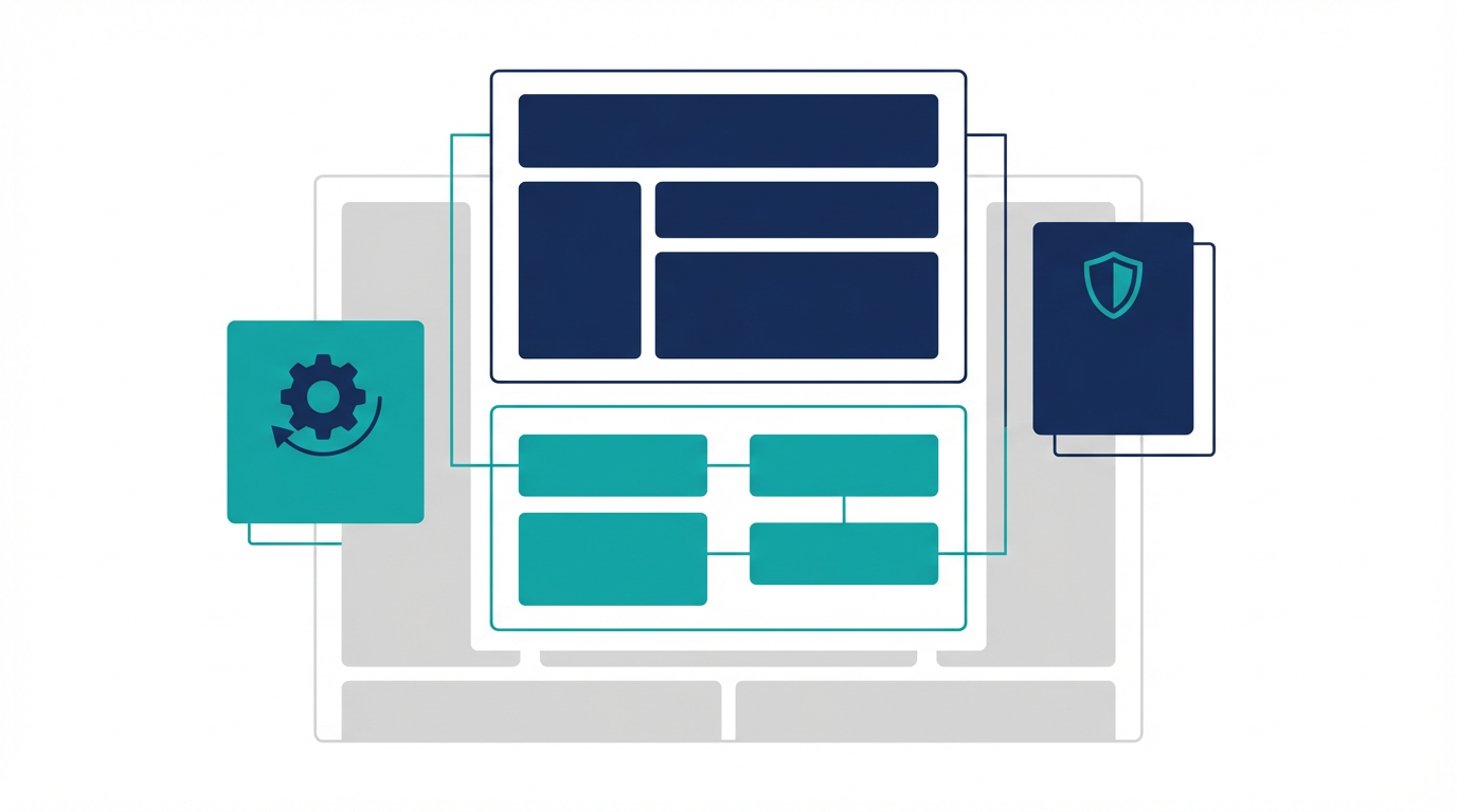 構造化データを、本文、FAQ、組織情報、更新運用の4要素で整理した図