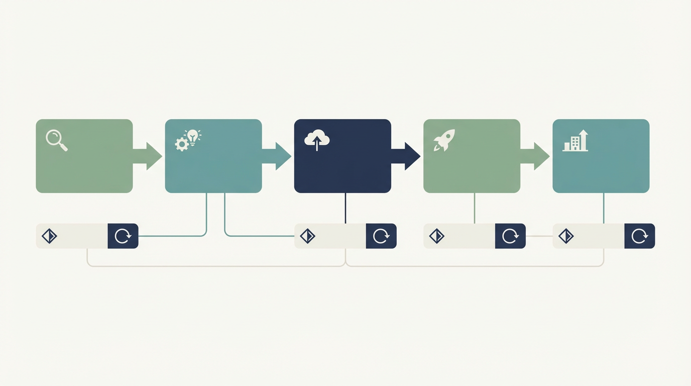 AI活用支援の進め方｜診断、対象業務選定、PoC、運用定着、内製化までの5段階