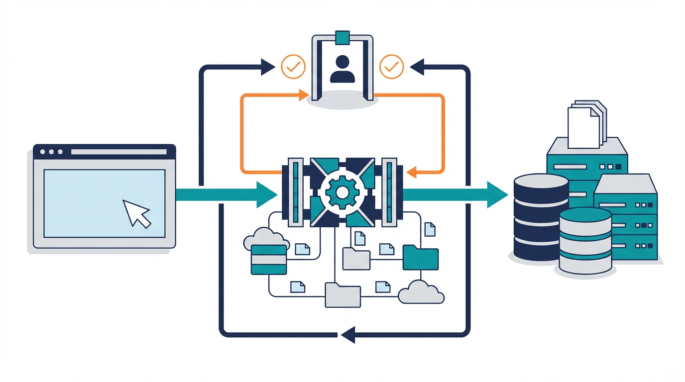 AntigravityとMCPでCRM画面操作とデータ連携を分担する流れを整理した図