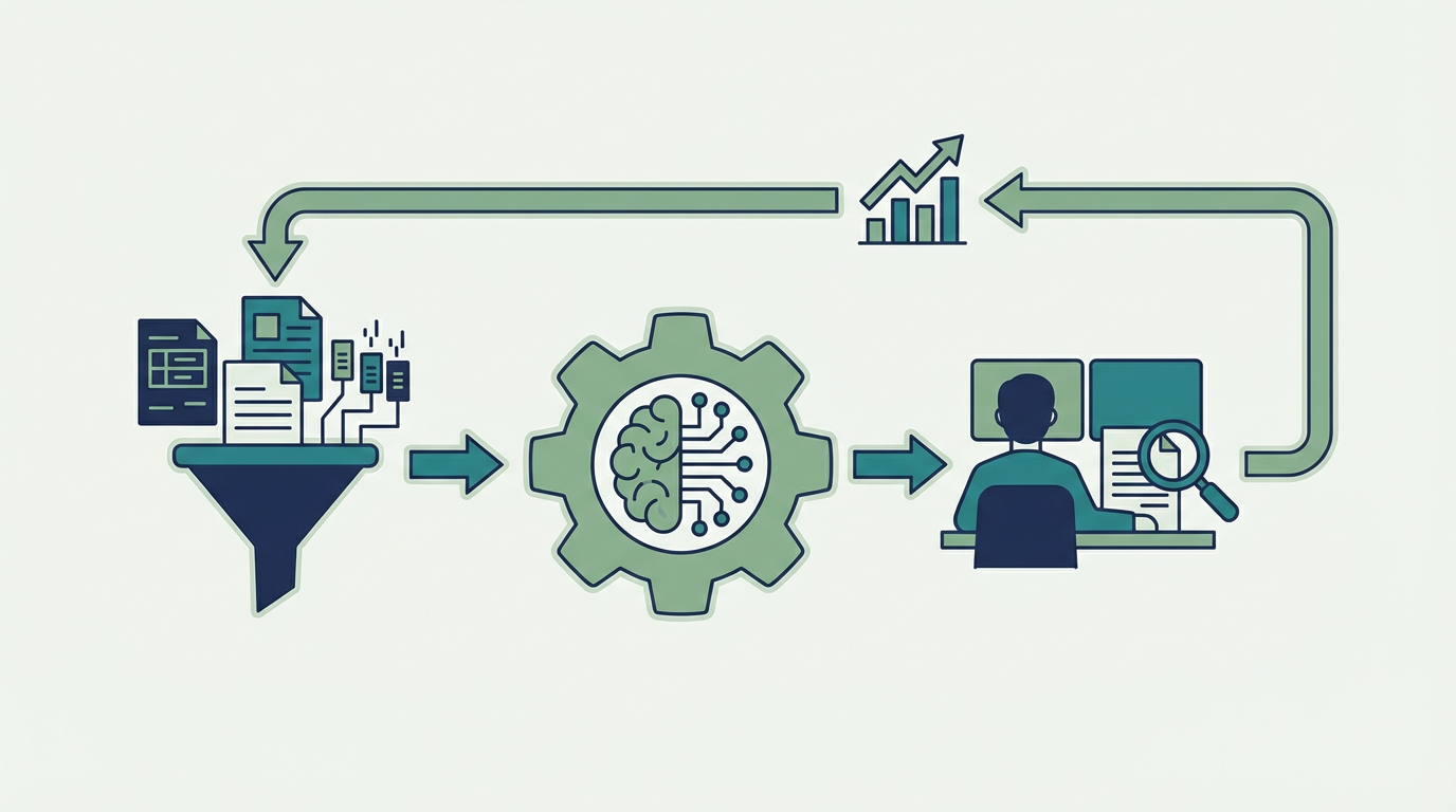 バックオフィスAI BPOとは？問い合わせ・経理・人事業務の始め方 の判断軸を整理した図