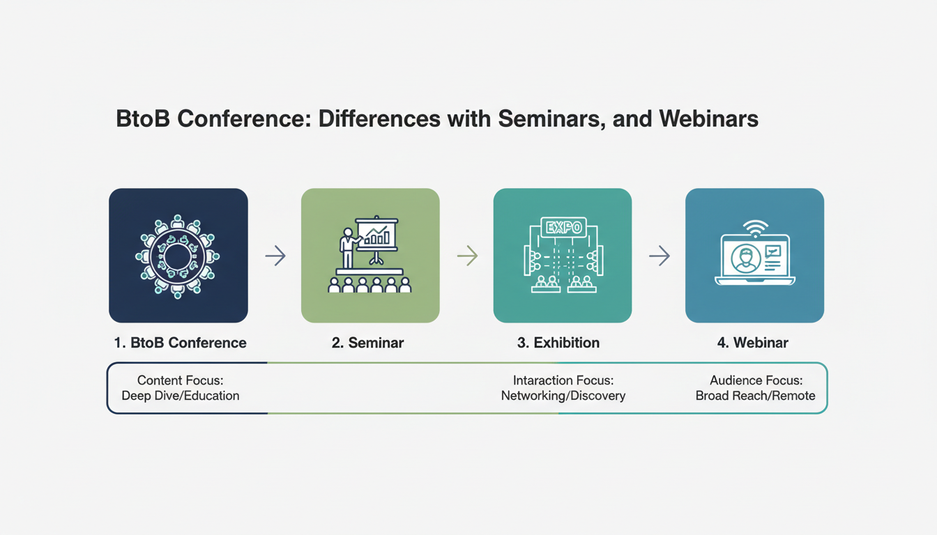BtoBカンファレンスとは？セミナー・展示会・ウェビナーとの違いを整理