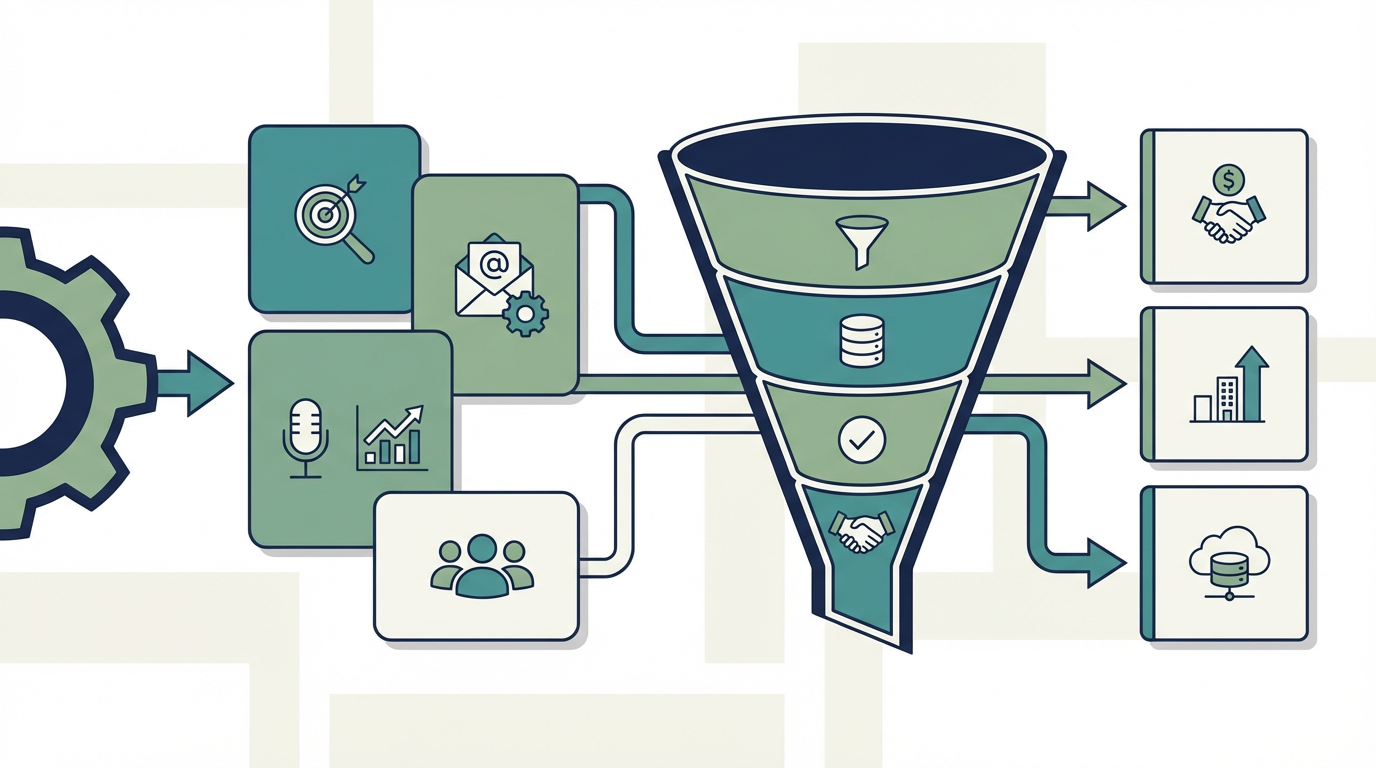 BtoBマーケティング×AIファネル完全ガイド｜戦略・ABM・MA・リード獲得を体系的に整理する