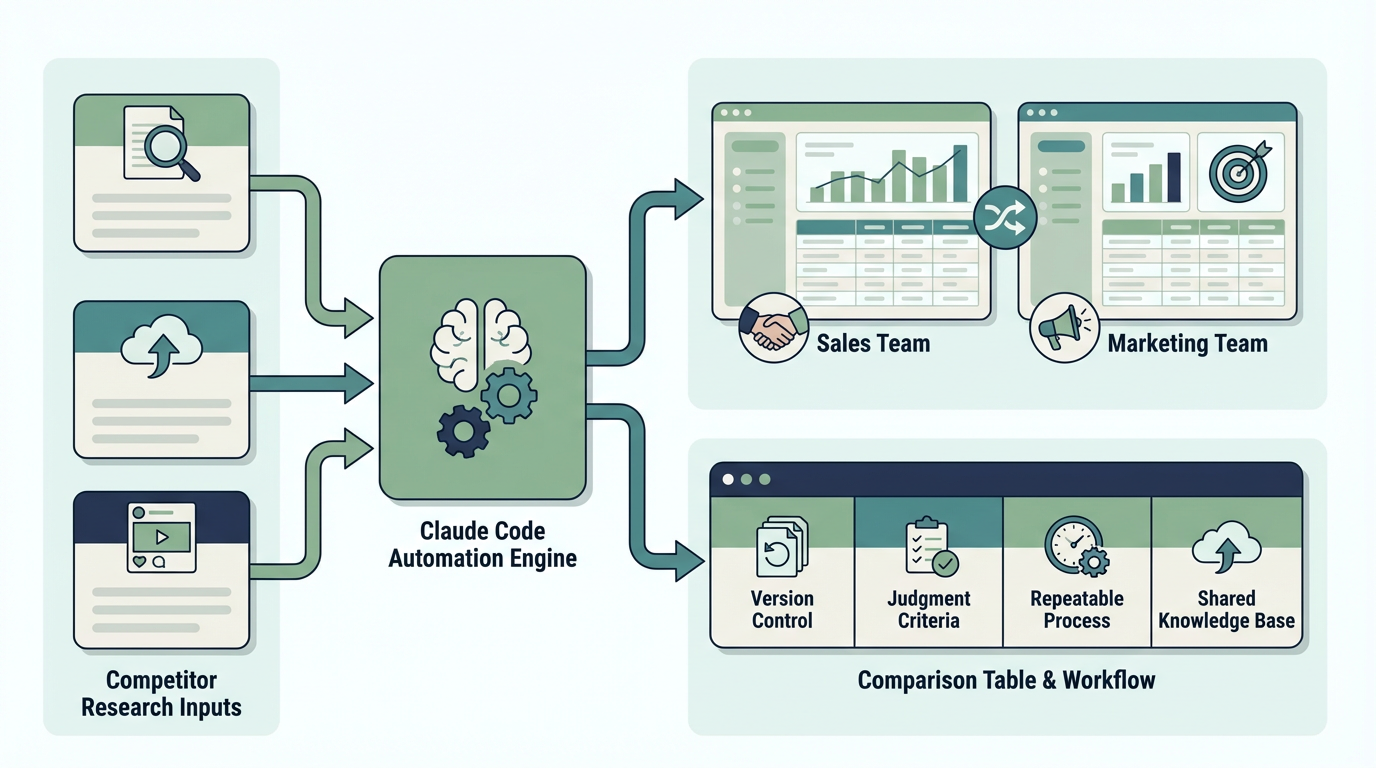 Claude Codeで競合調査と比較表作成を自動化する方法｜営業とマーケで共通利用する調査フロー