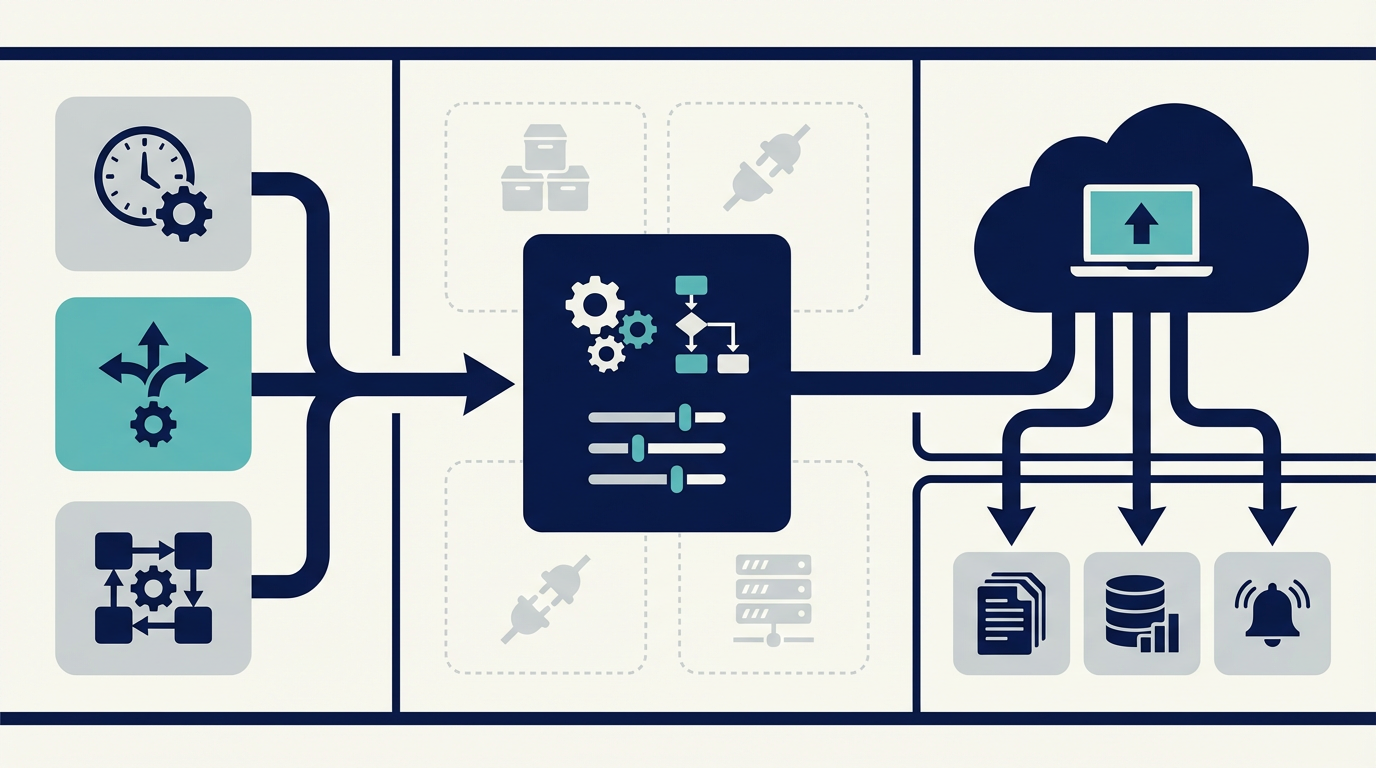 Claude CodeのRoutinesで、3種類のtriggerがroutine設定に入り、cloud session から成果物へ流れる構成を整理した図