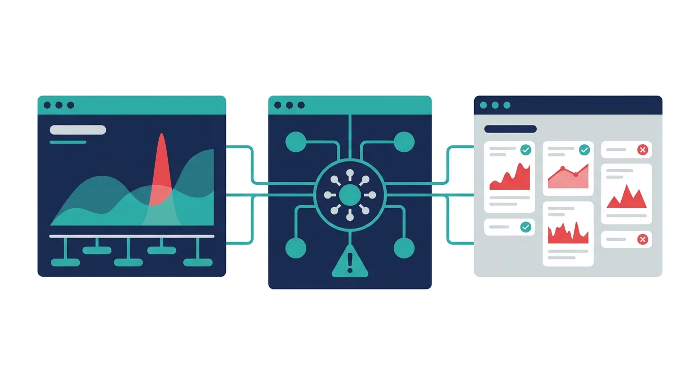 BigQueryの時系列データをConnected Sheetsで監視し、異常候補を会議前に整理する流れを示した図