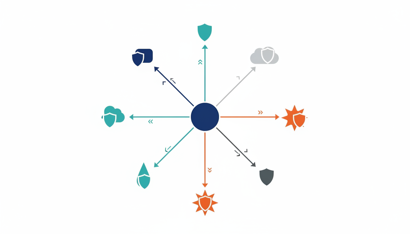 CRM要件定義テンプレートを、業務、機能、運用、権限、連携、移行の項目で整理した図