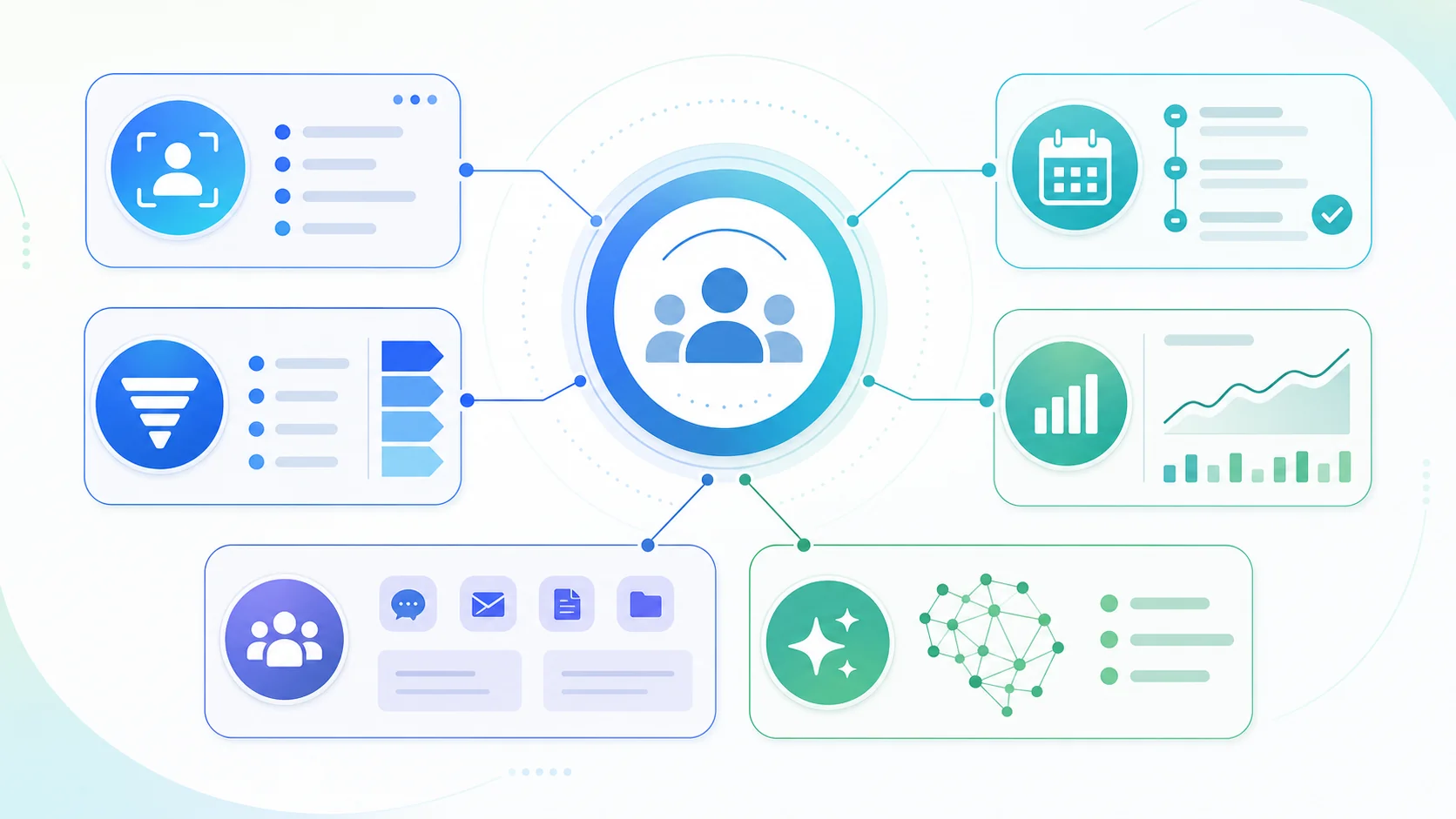 Dynamics 365 Salesの機能、料金、Copilot、Microsoft 365連携、向いている会社を整理した図