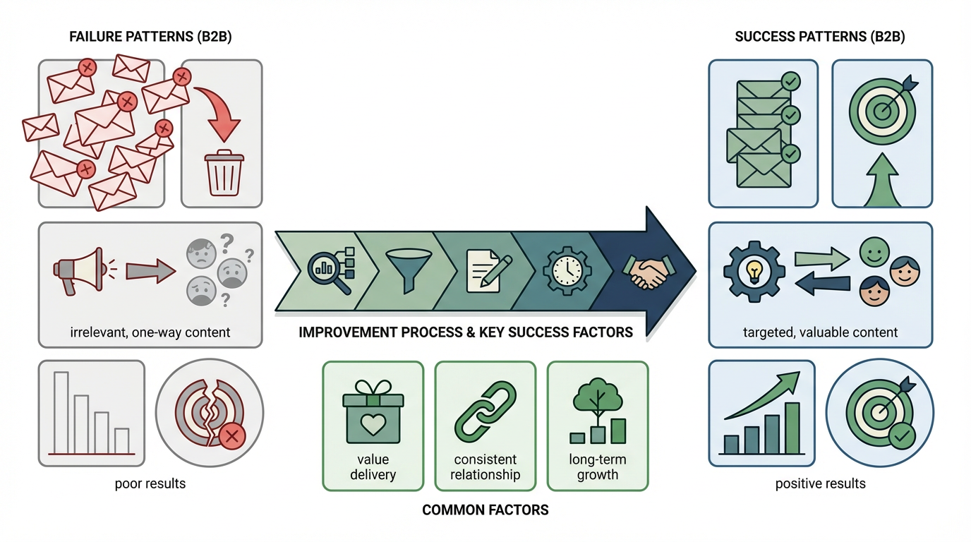 メールマーケティングの成功事例と失敗事例｜BtoBで成果が出た運用パターン