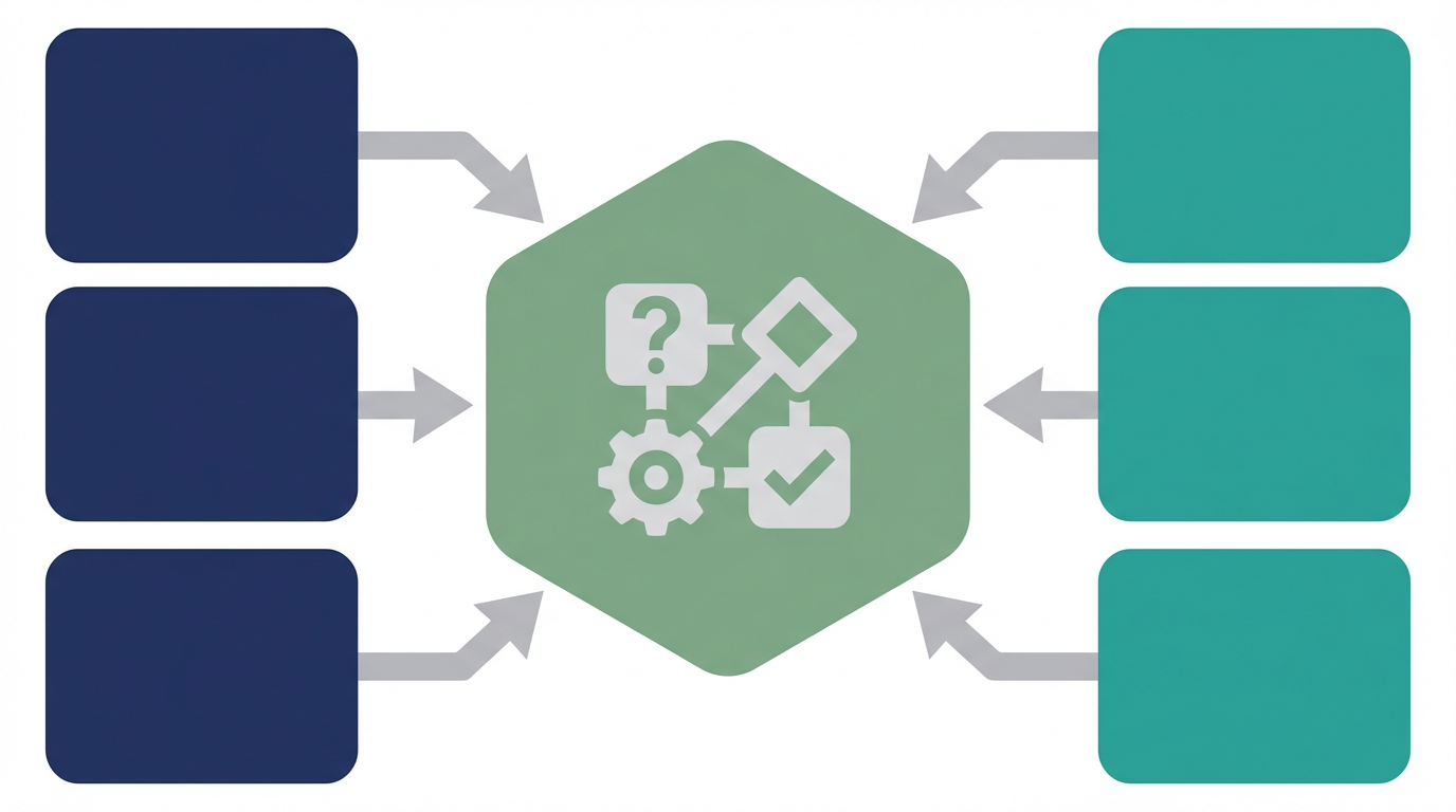FAQ設計を、見出しで答える主論点とFAQで受ける追加質問に分けた図