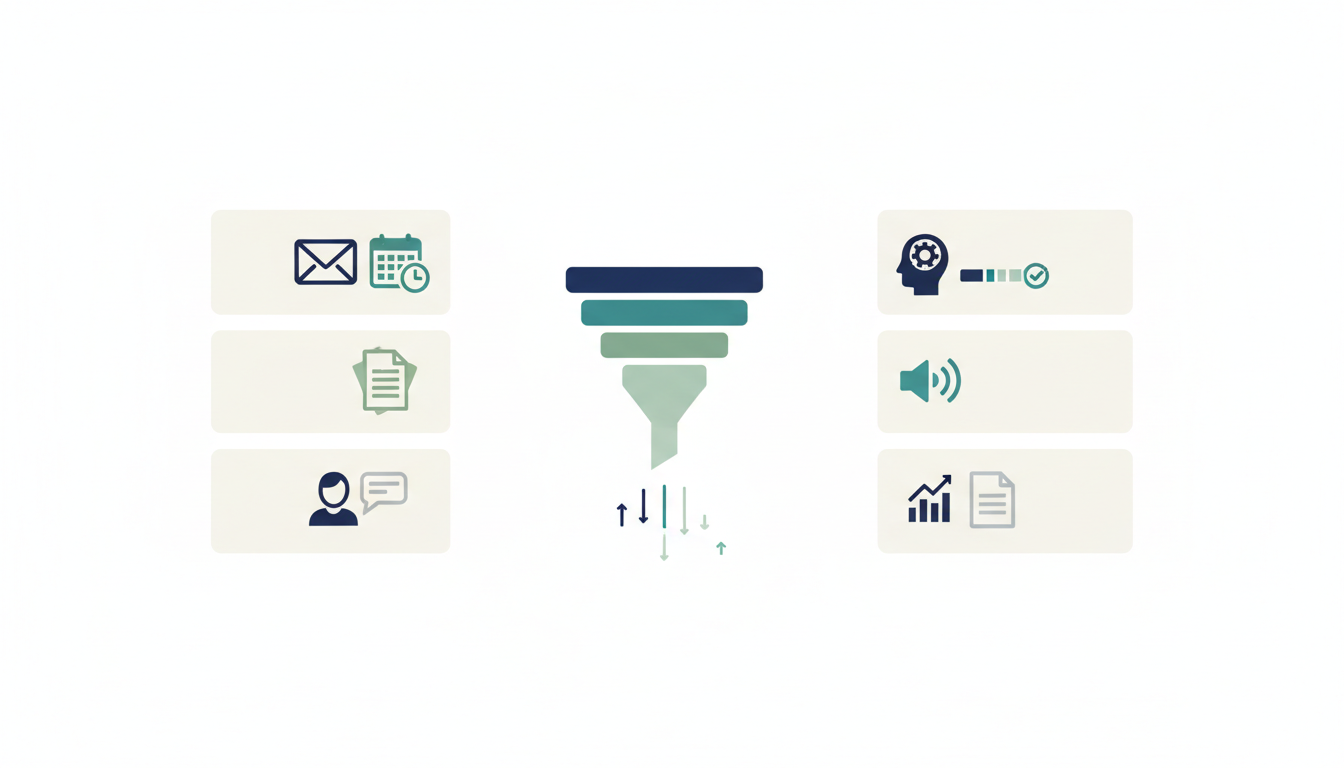 ファネルAiが Google Workspace の日常業務と CRM / SFA / MA をつなぐ構造を示した図