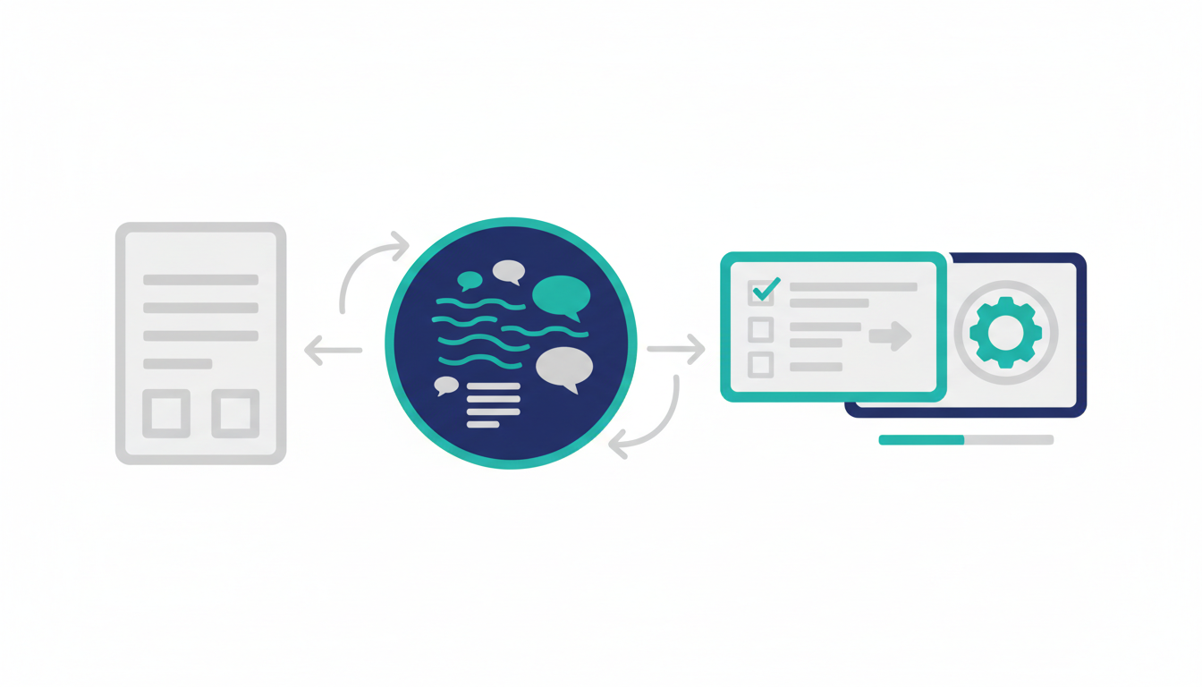 Google ChatでDrive資料を共有し、権限確認とレビュー完了まで進める流れの図