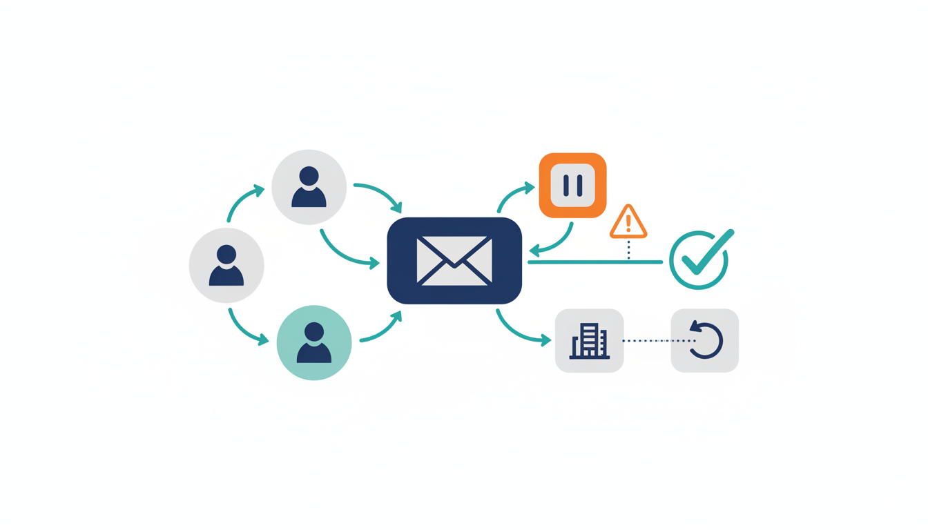 Google Contactsの名寄せを、統合キー、正本ルール、例外保留、CRM移行ラインで整理した図