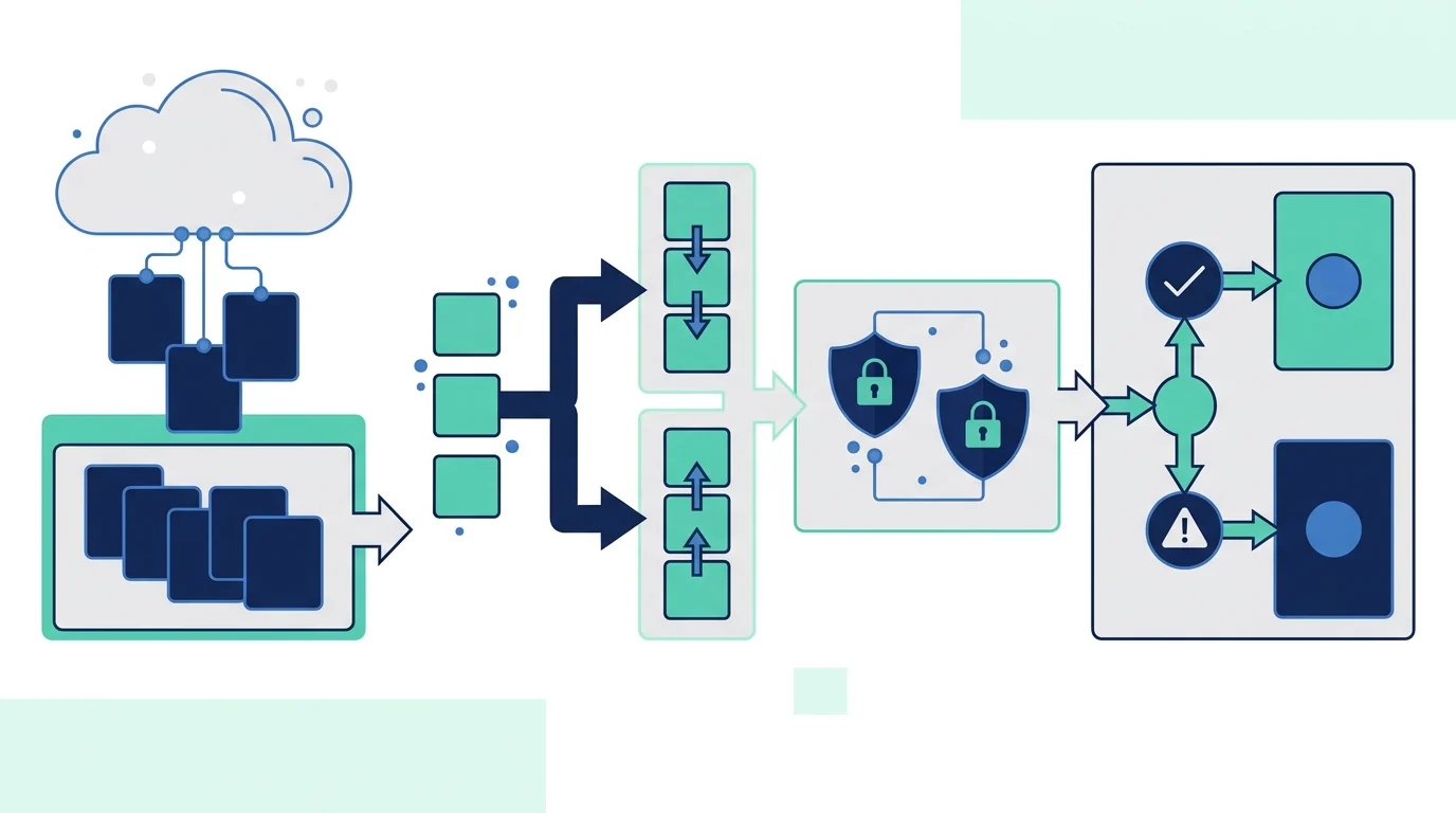 Google I/O 2026のGemini発表を、公式発表、業務影響、管理者確認、実装判断の4段階で整理した図
