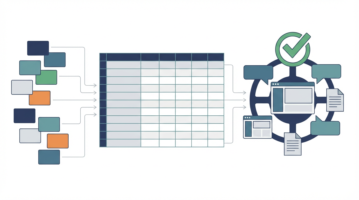GoogleスプレッドシートとGeminiがAI CRMやAIエージェントの前処理層として機能する流れを整理した図