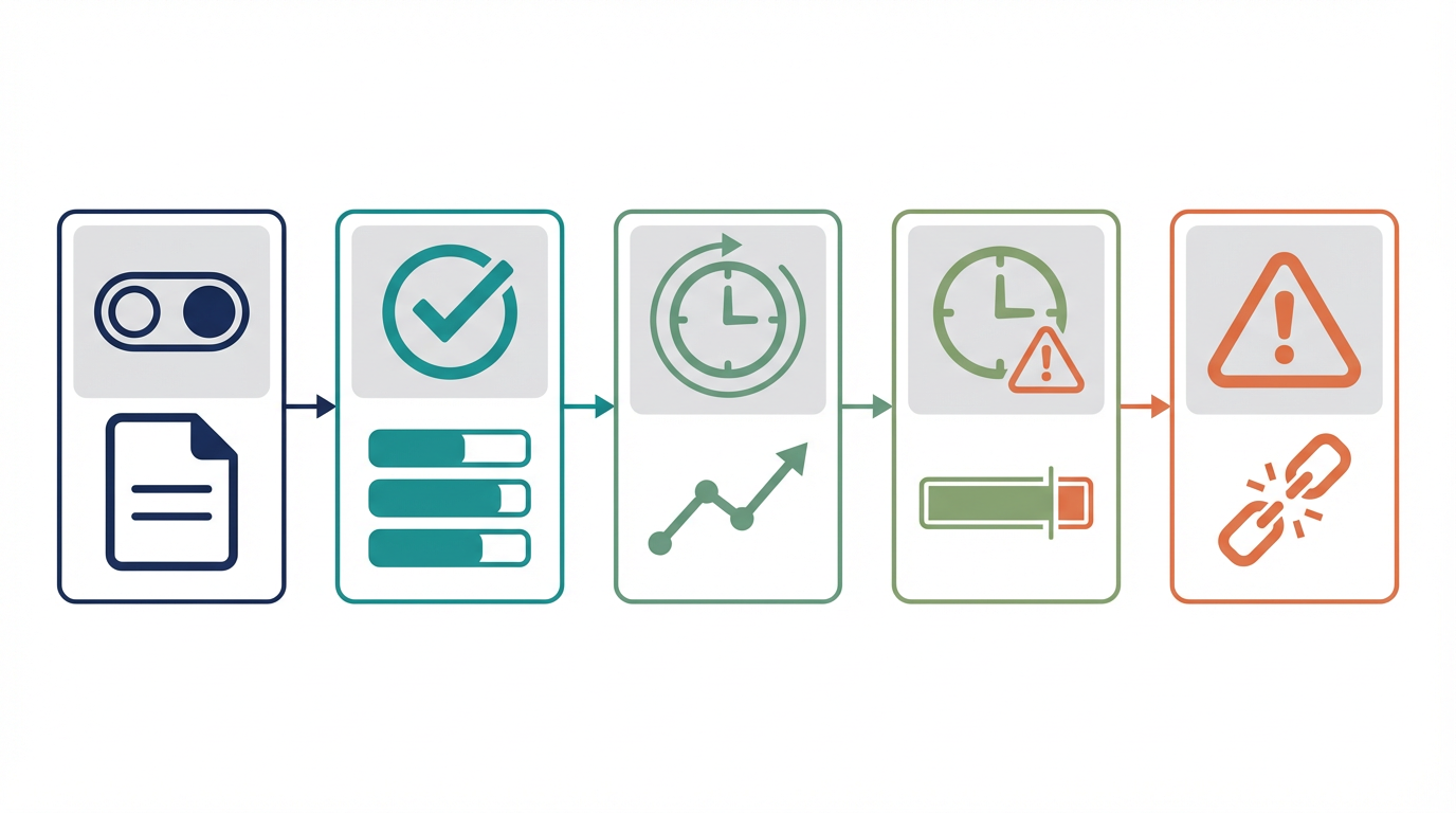 GoogleスプレッドシートでGeminiが使えないときの確認順を利用者設定、管理者設定、段階展開、上限、障害に分けて整理した図