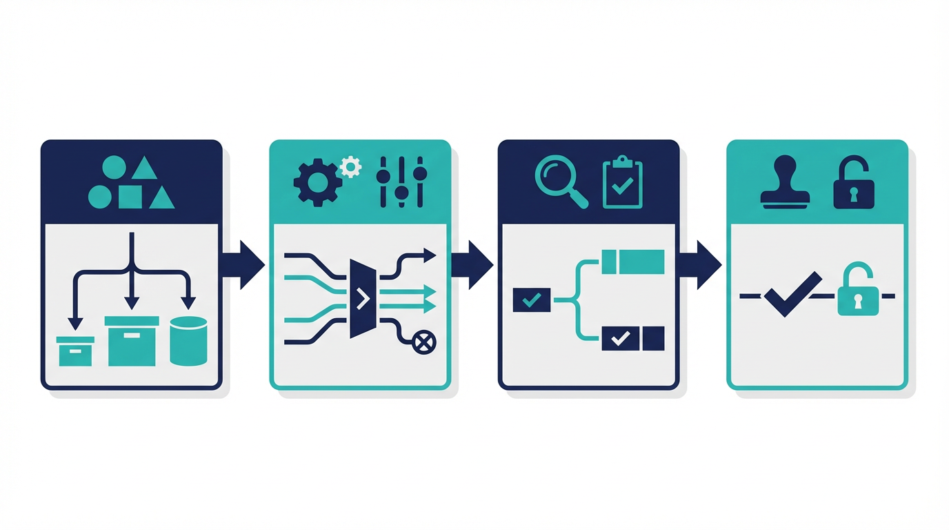 Gemini 利用統制を分類ラベル、DLP、監査ログ、承認フローの4層で整理した図