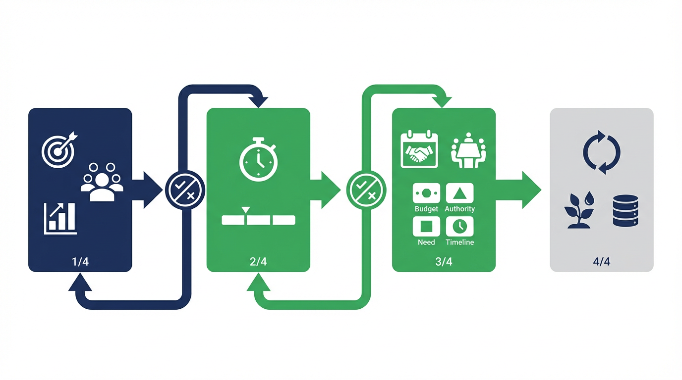 インサイドセールス SLAで、マーケから営業までの受け渡し基準を整理した図