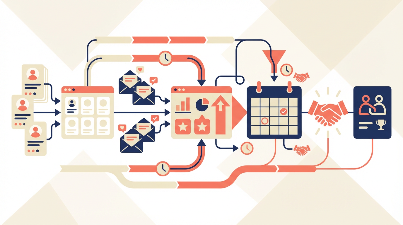 インサイドセールスがリード反応を見ながら商談化まで運用する流れを表した図