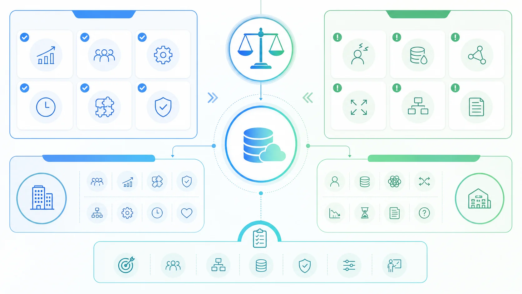 kintone CRMのメリット、デメリット、向いている会社、注意点を整理した図