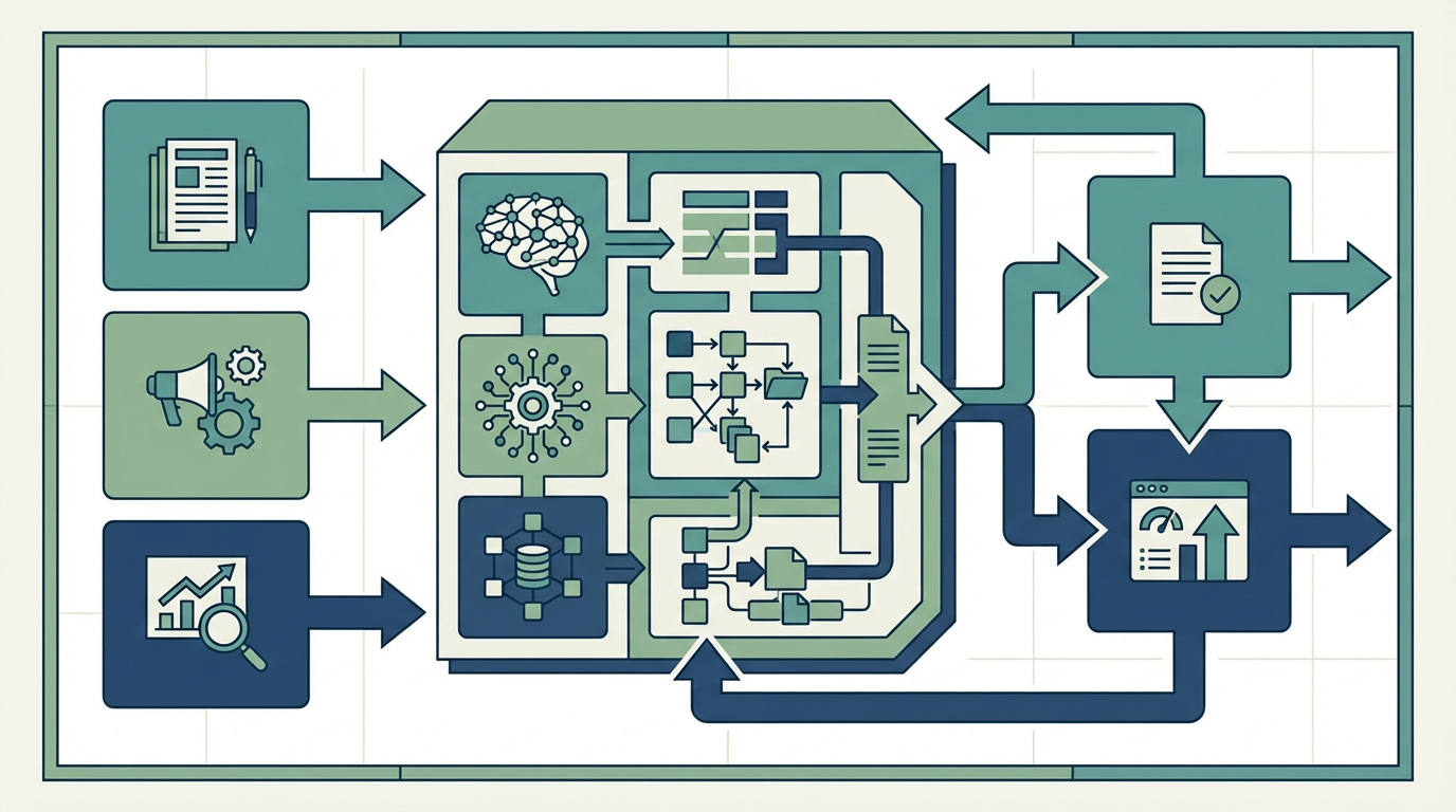 マーケティング組織のAI活用支援とは？記事制作、広告運用、レポート、承認フローの進め方を整理する
