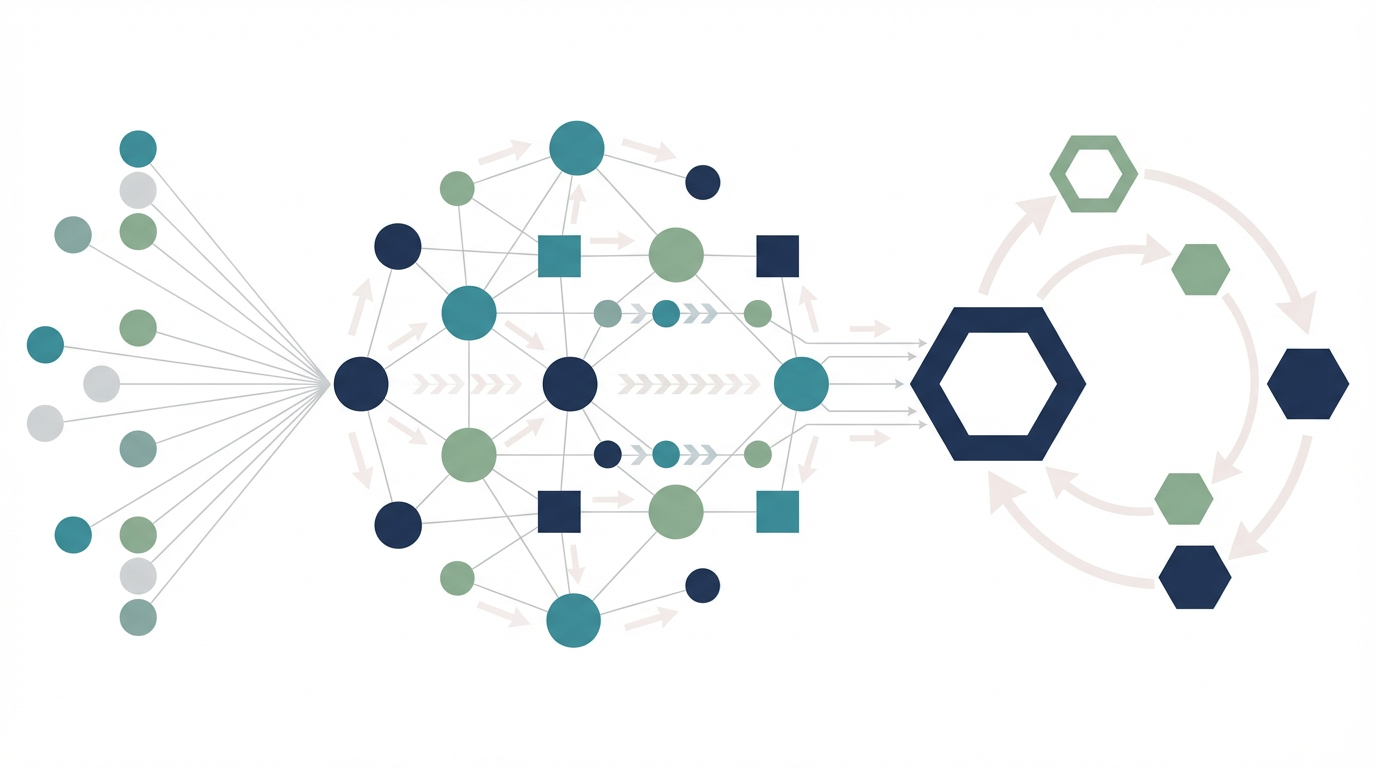 マーケティングエンジニアがWeb、CRM、AI自動化、分析をつなぐ構造を整理した図