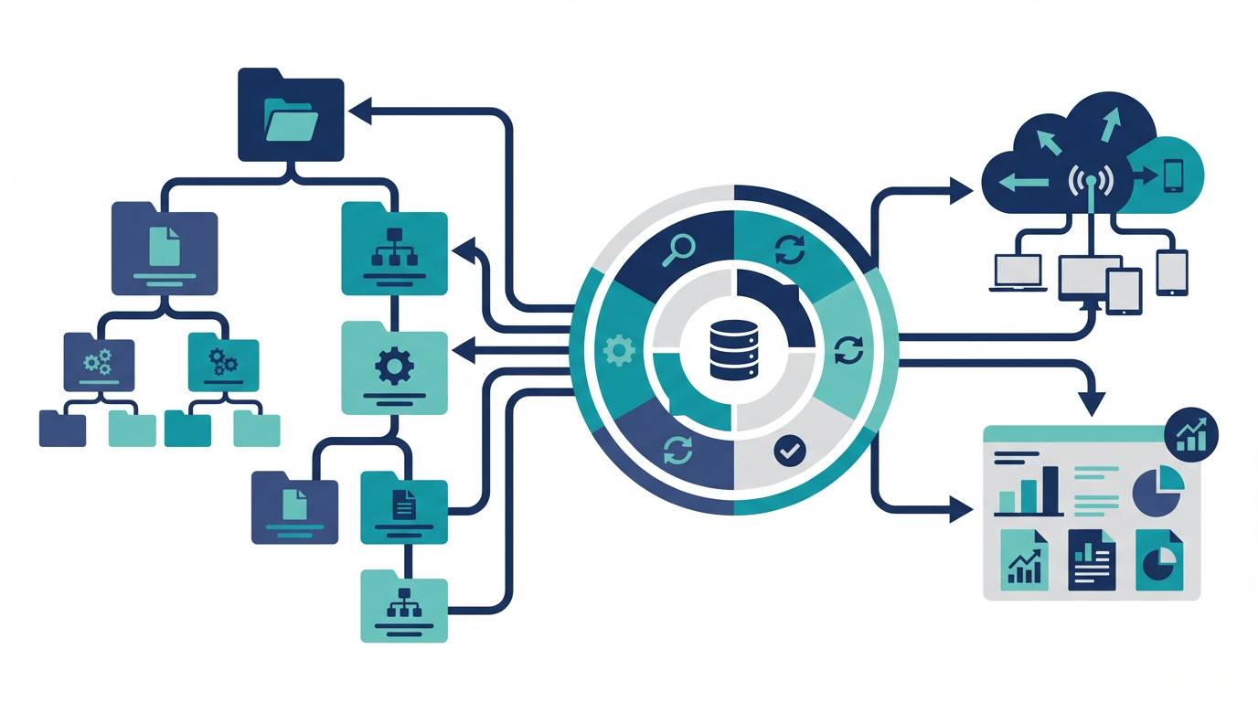 Marketing Opsのtaxonomy設計を、分類レイヤー、運用辞書、差分検知、レポート接続で整理した図