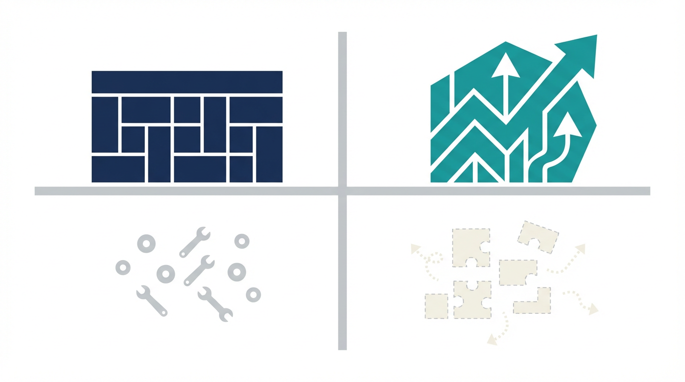 競争領域と非競争領域を、重要度と打ち手の違いで4象限に整理した図