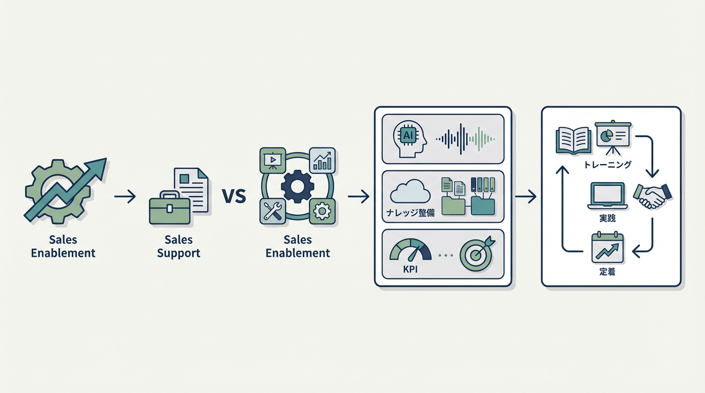 セールスイネーブルメントとは？営業支援との違い、仕組み、定着の進め方を整理する