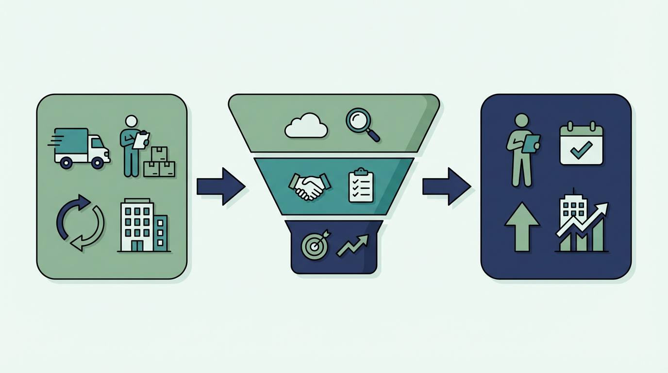 【食品・飲料卸向け】「ファネル」思考で変わるルート営業！配送兼営業のジレンマを打破する記録術