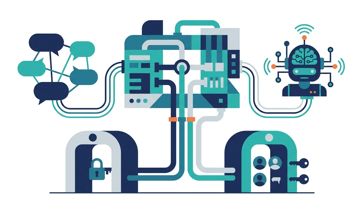 SlackとSalesforce連携で、Integration User、ユーザー権限、Agentforce、MCP接続の関係を整理した図