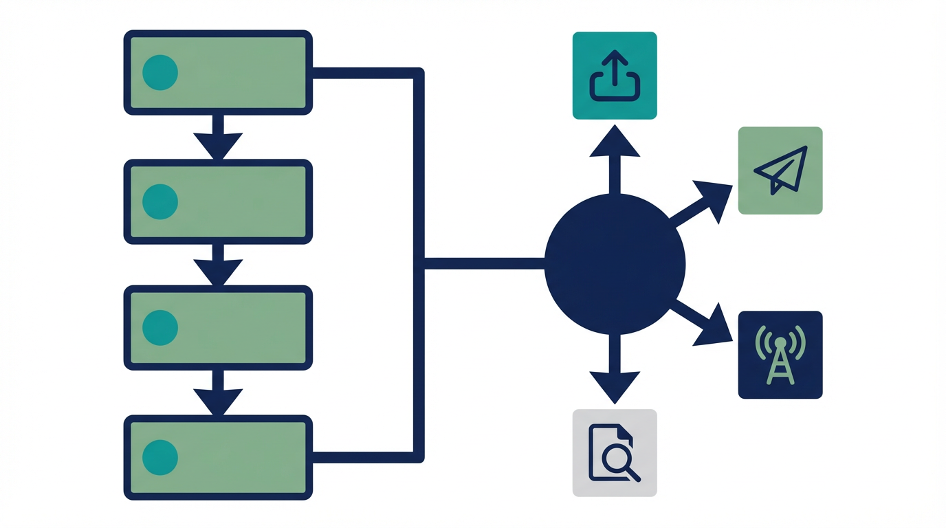 ワークフローが承認手順を管理し、SoAが実行、承認、監査、正本更新まで扱う違いを示した図