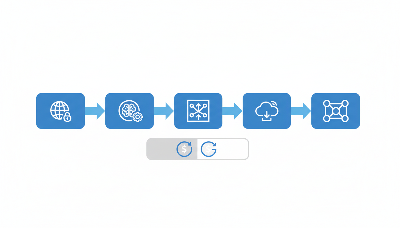 Webサイト内製化の構成図：Xserverドメイン、AIエージェント、GitHub、Vercelデプロイ、カスタムドメイン接続の流れを示した図