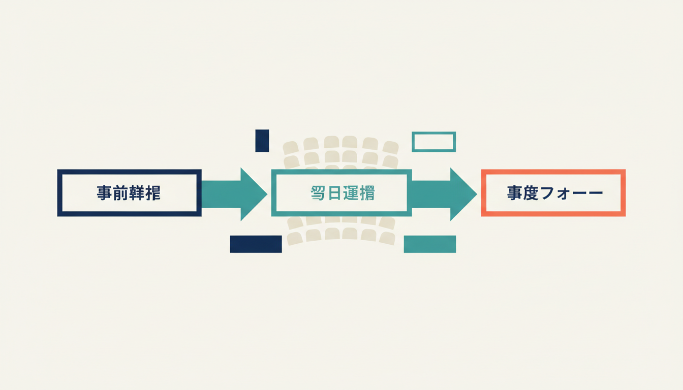 Zoomウェビナーの運営を自動化する方法｜メール集客・リマインド・録画配信・営業フォローまで の要点を整理した図