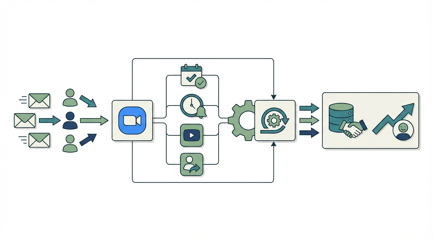 Zoomウェビナーの運営を自動化する方法｜メール集客・リマインド・録画配信・営業フォローまで