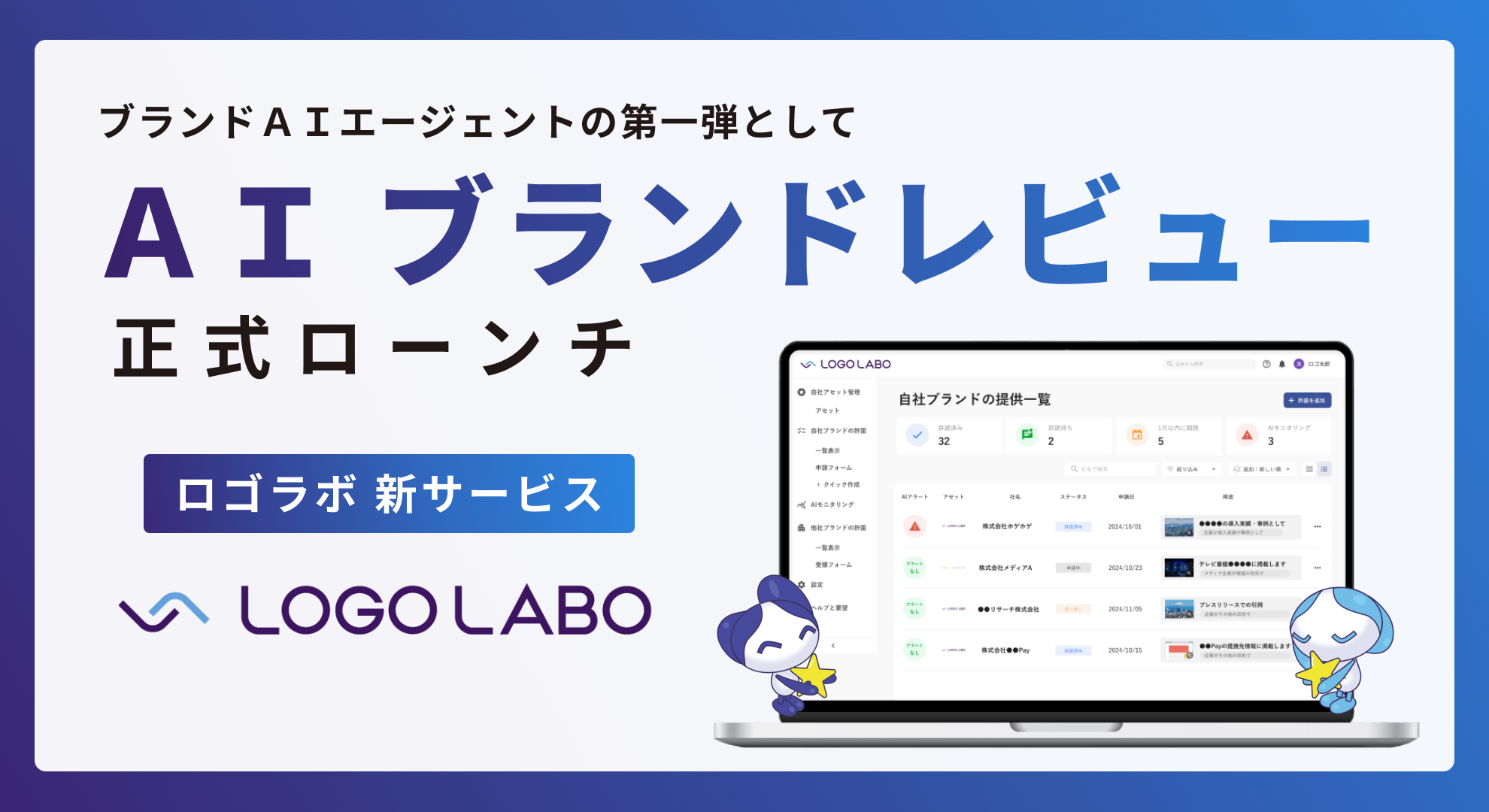 ロゴラボ、広報/IRのレビュー業務を自動化する「AIブランドレビュー」を正式ローンチ の図版