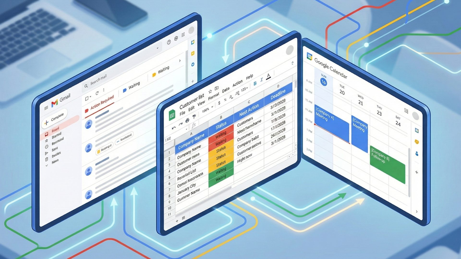 Gmail・カレンダー・スプレッドシートで作る顧客管理｜専用CRMなしで追客漏れを防ぐ方法