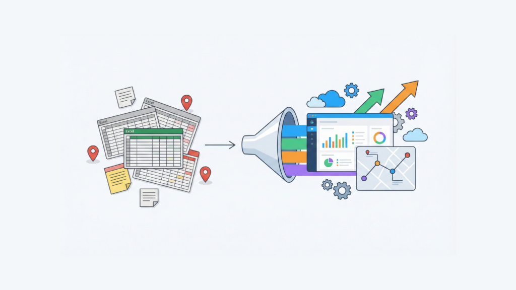 ルートセールスの「ファネル」を加速させる技術選定：脱エクセル・Googleマイマップの限界と、CRMへの移行戦略