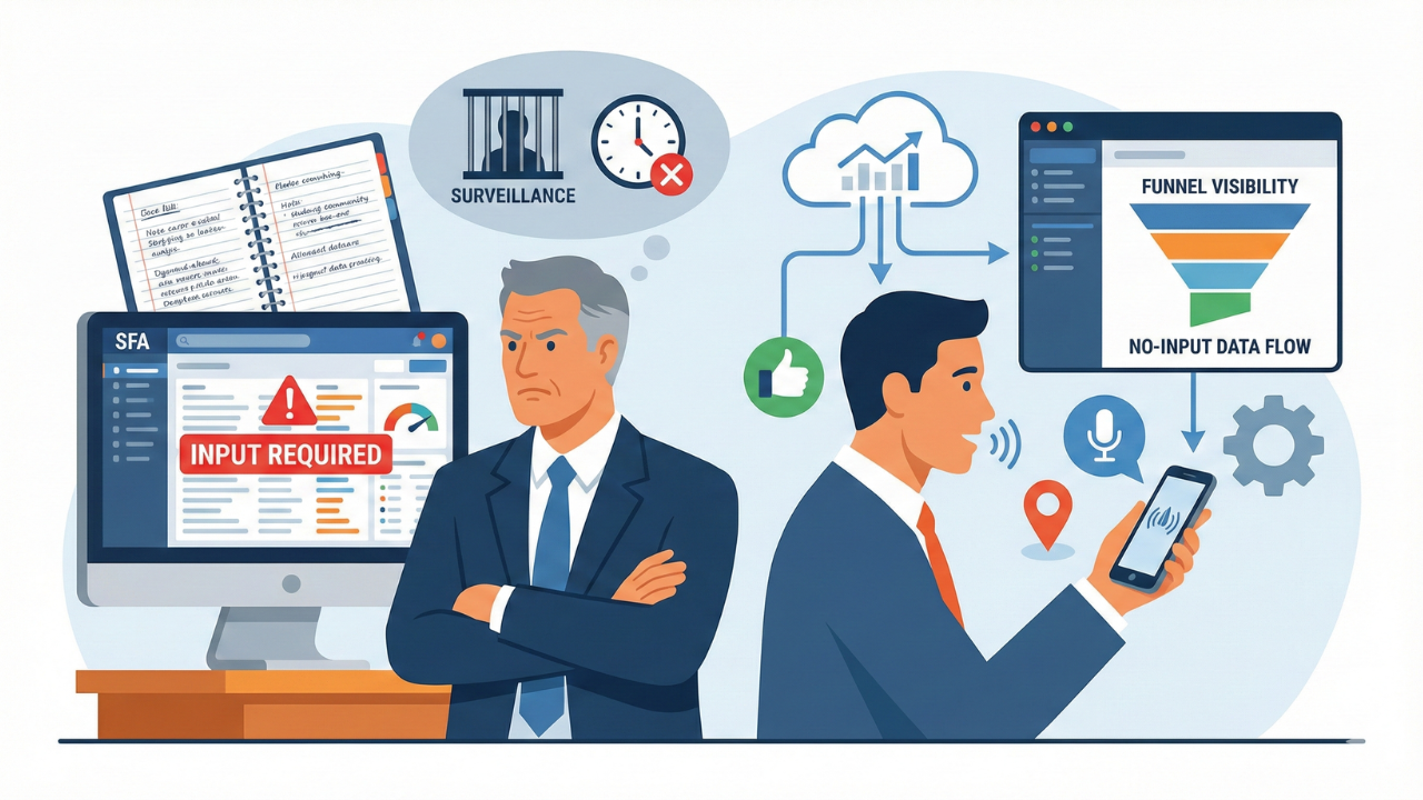 ルート営業のファネルが機能しない本当の理由——ベテランがSFA入力を拒む心理とその突破法