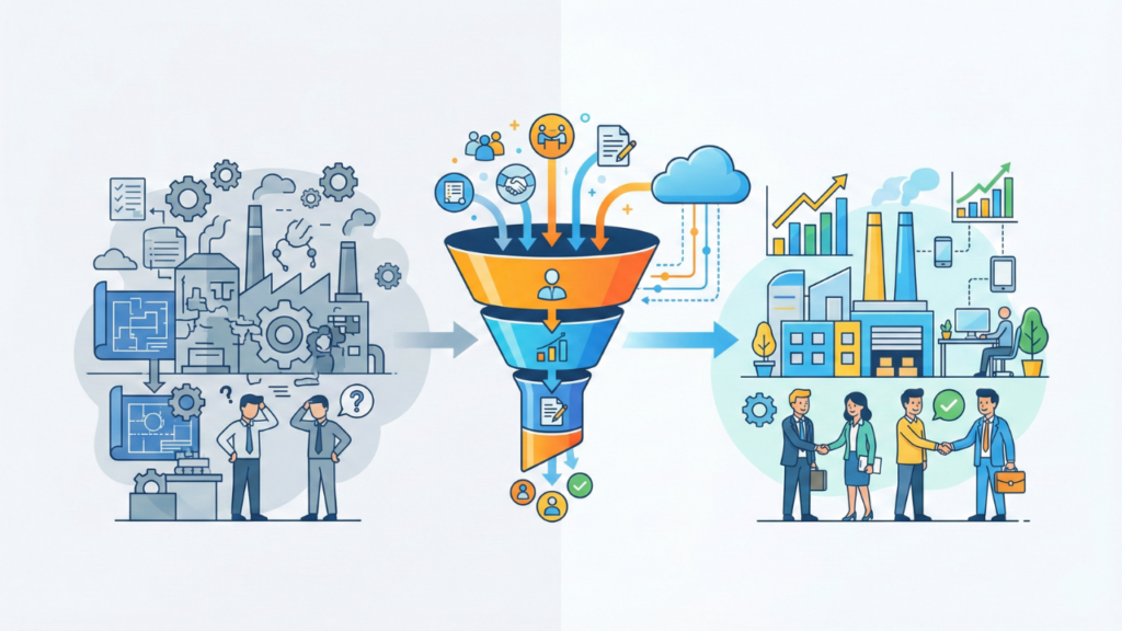 【完全ガイド】製造業向けSFA/CRMの選び方 ～「ファネル」思考で営業プロセスを最適化する〜