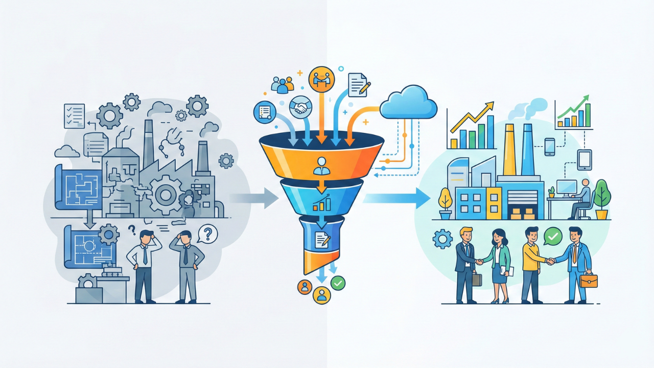 【完全ガイド】製造業向けSFA/CRMの選び方 ～「ファネル」思考で営業プロセスを最適化する〜