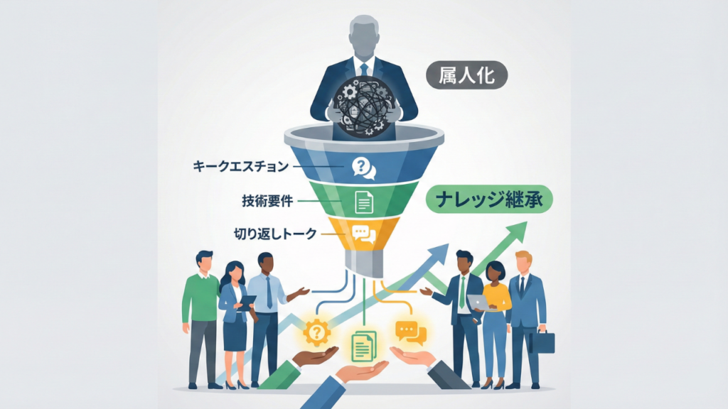 技術営業の属人化から脱却！トップセールスのナレッジを継承する「ファネル」構築法