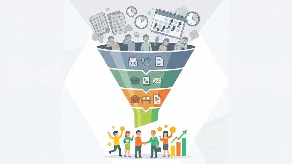 【お悩み解決】ルート営業の限界を突破する「ファネル」思考！効率化と休眠顧客発掘の具体策